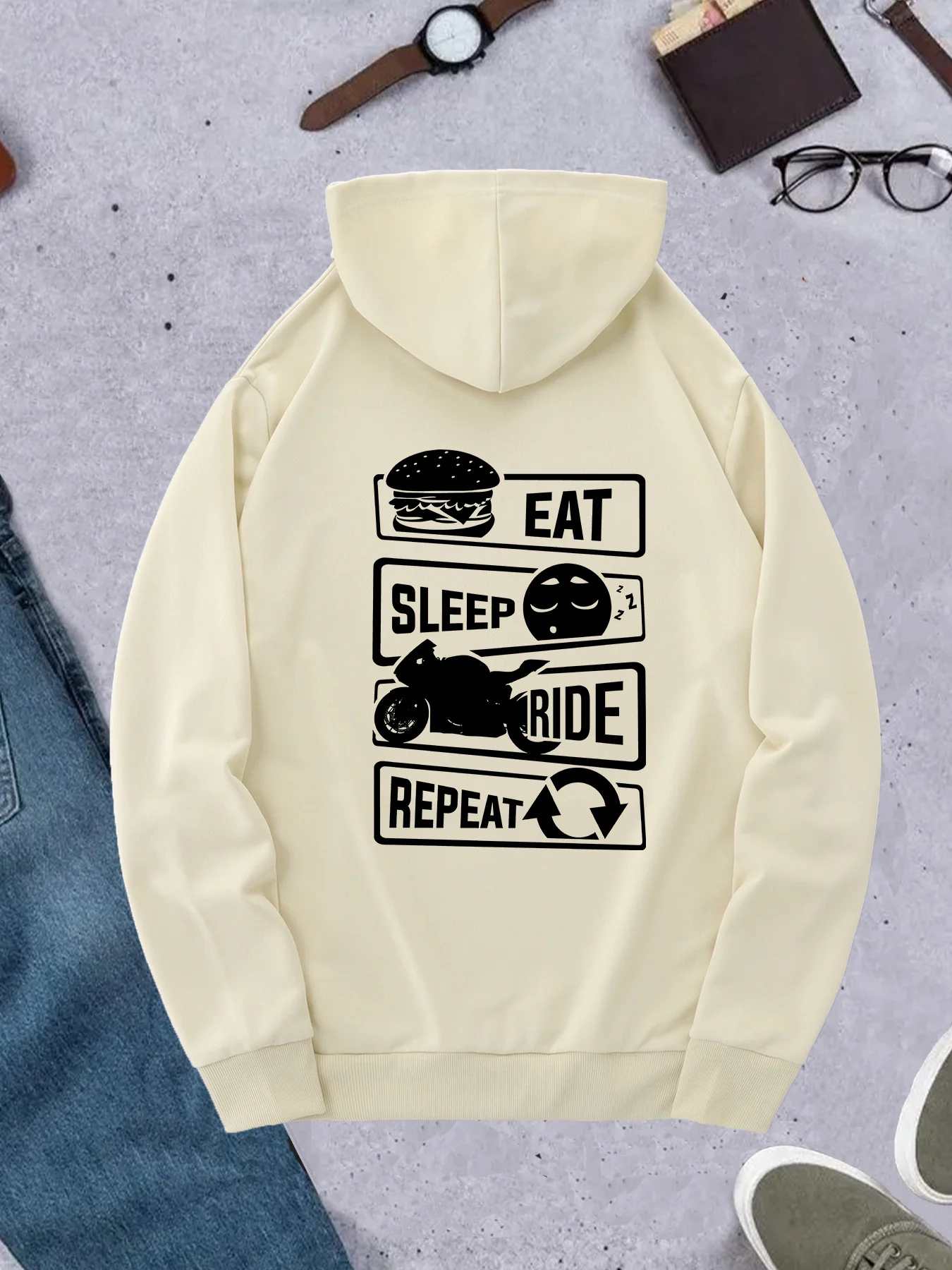 Korean Men Lifestyle - Felpa con cappuccio da uomo in